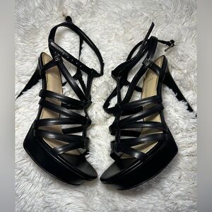 Guess Black Strappy Platform Heels